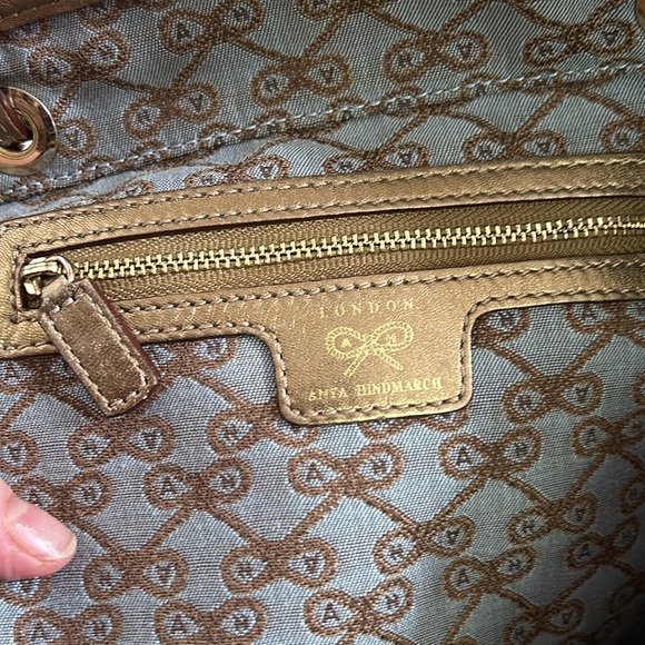 Anya Hindmarch Gray/Gold Fabric/Leather Tote - Picture 10 of 15